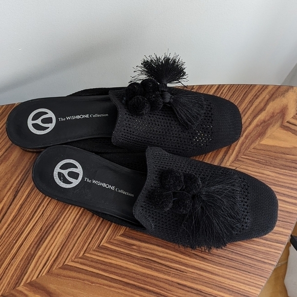 Wishbone tassel mules black size 8M s2 - Picture 4 of 11